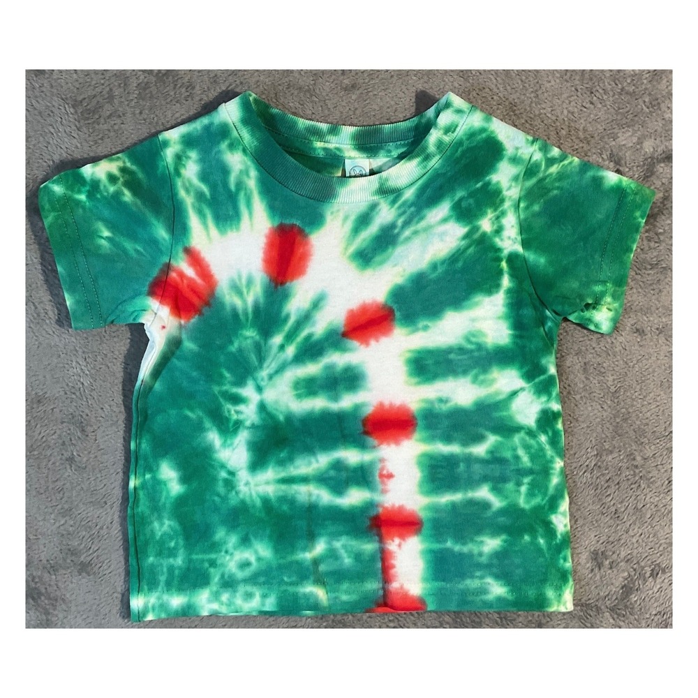 Rabbit Skins Tie-Dye Toddler T-Shirt Size 2‎ Christmas Colors